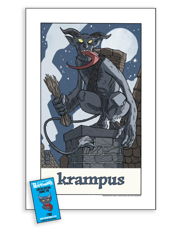 KRAMPUS print and pin